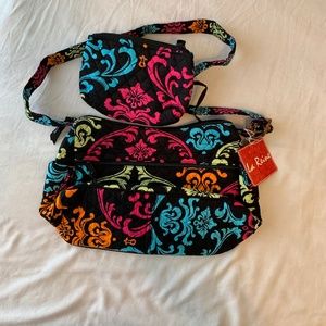 Multicolor quilt purse with bonus change purse